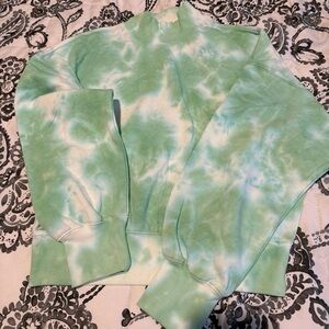 Forever 21 Mint Green and White Tie-Dye Sweatshirt